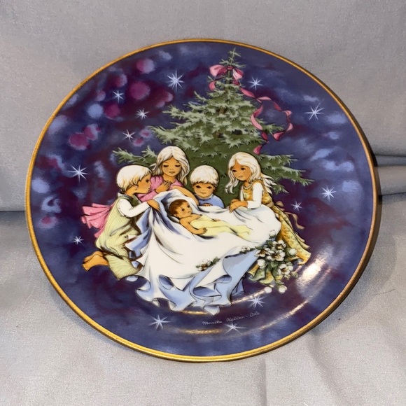 M W Reutter Other - Reutter Porzellan Christmas Plate Gold Rim Germany 7.5”